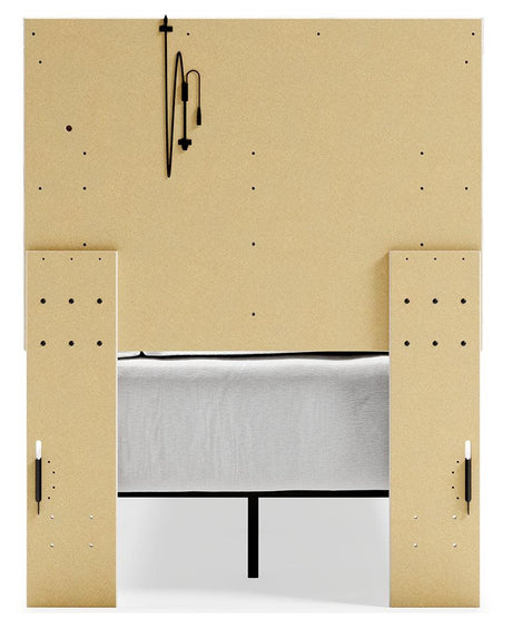 Altyra White Queen Panel Bed back view