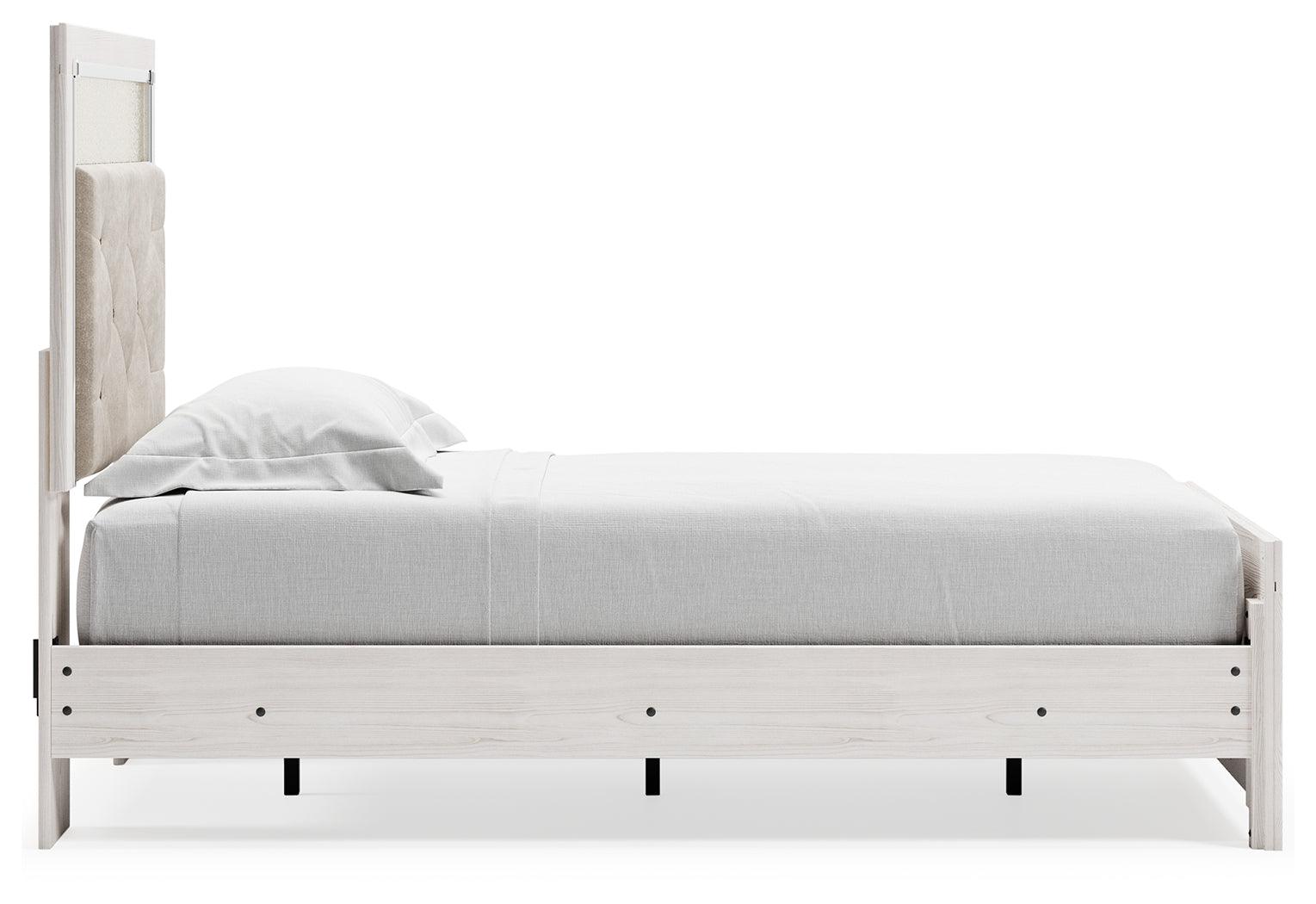 Altyra White Queen Panel Bed side profile