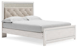 Altyra White Queen Panel Bed side angle