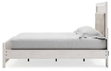 Close-up of LED lighting strip under the bed frame