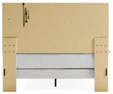 Altyra White Queen Upholstered Panel Bed back view