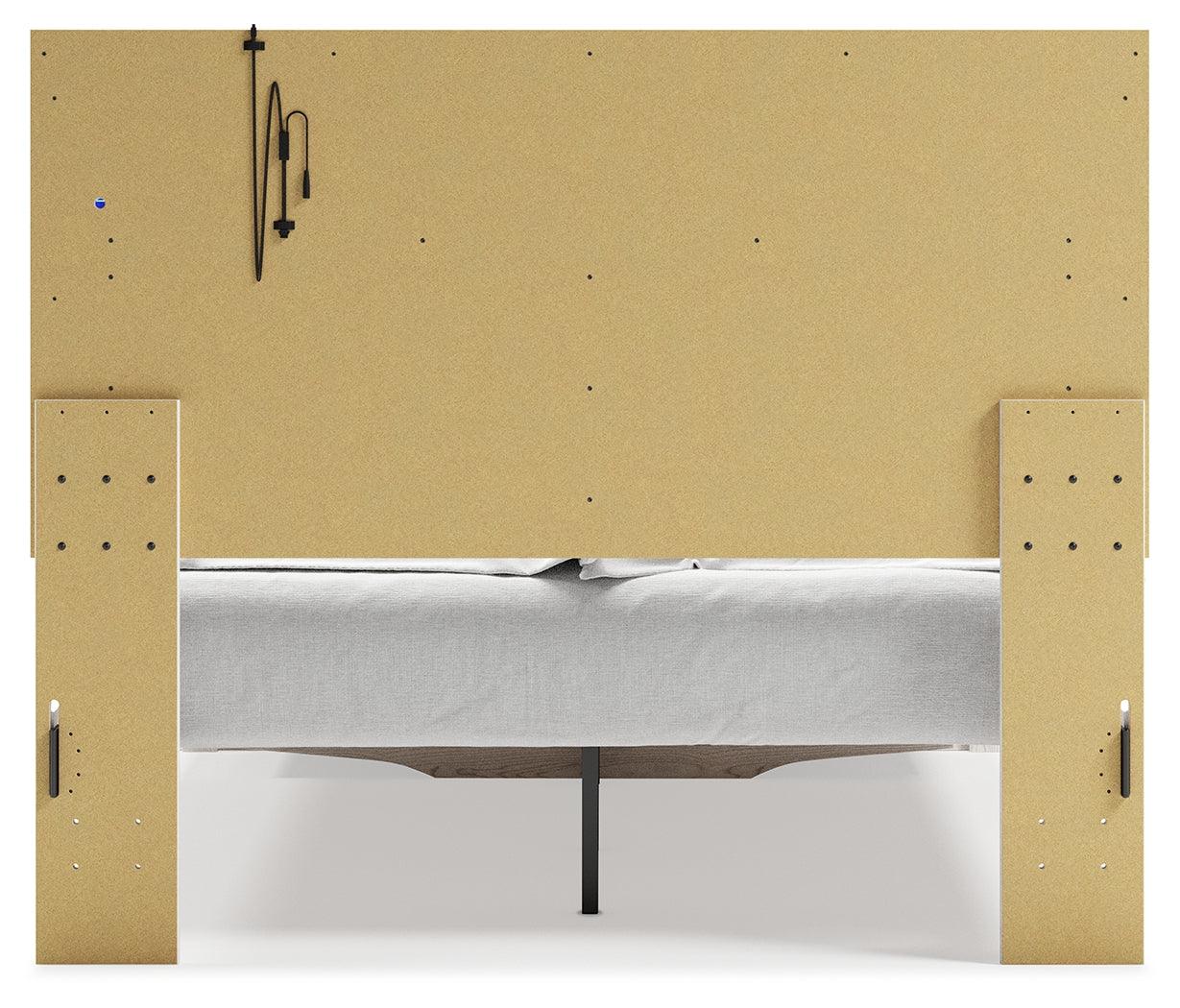 Altyra White Queen Upholstered Storage Bed back view