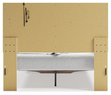 Altyra White Queen Upholstered Storage Bed back view
