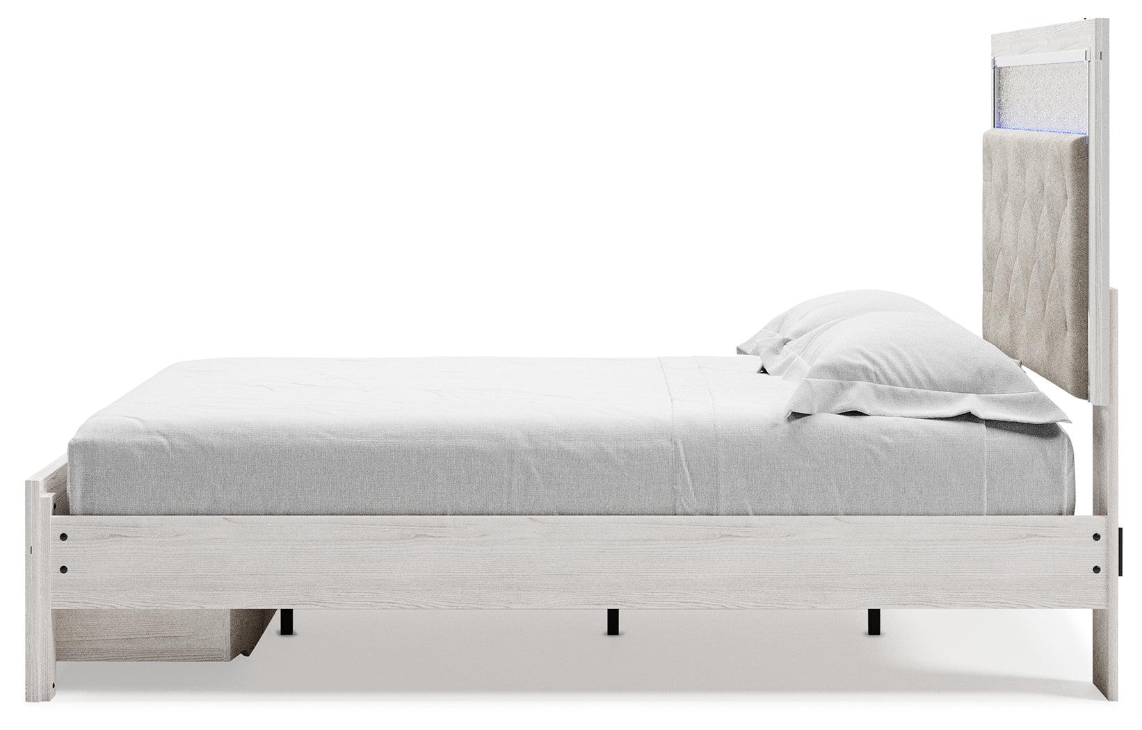 Altyra White Queen Upholstered Storage Bed alternate side angle