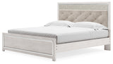 Altyra White King Panel Bed side view
