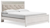 Altyra White King Panel Bed head-on view