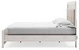 Altyra White King Panel Bed LED headboard detail