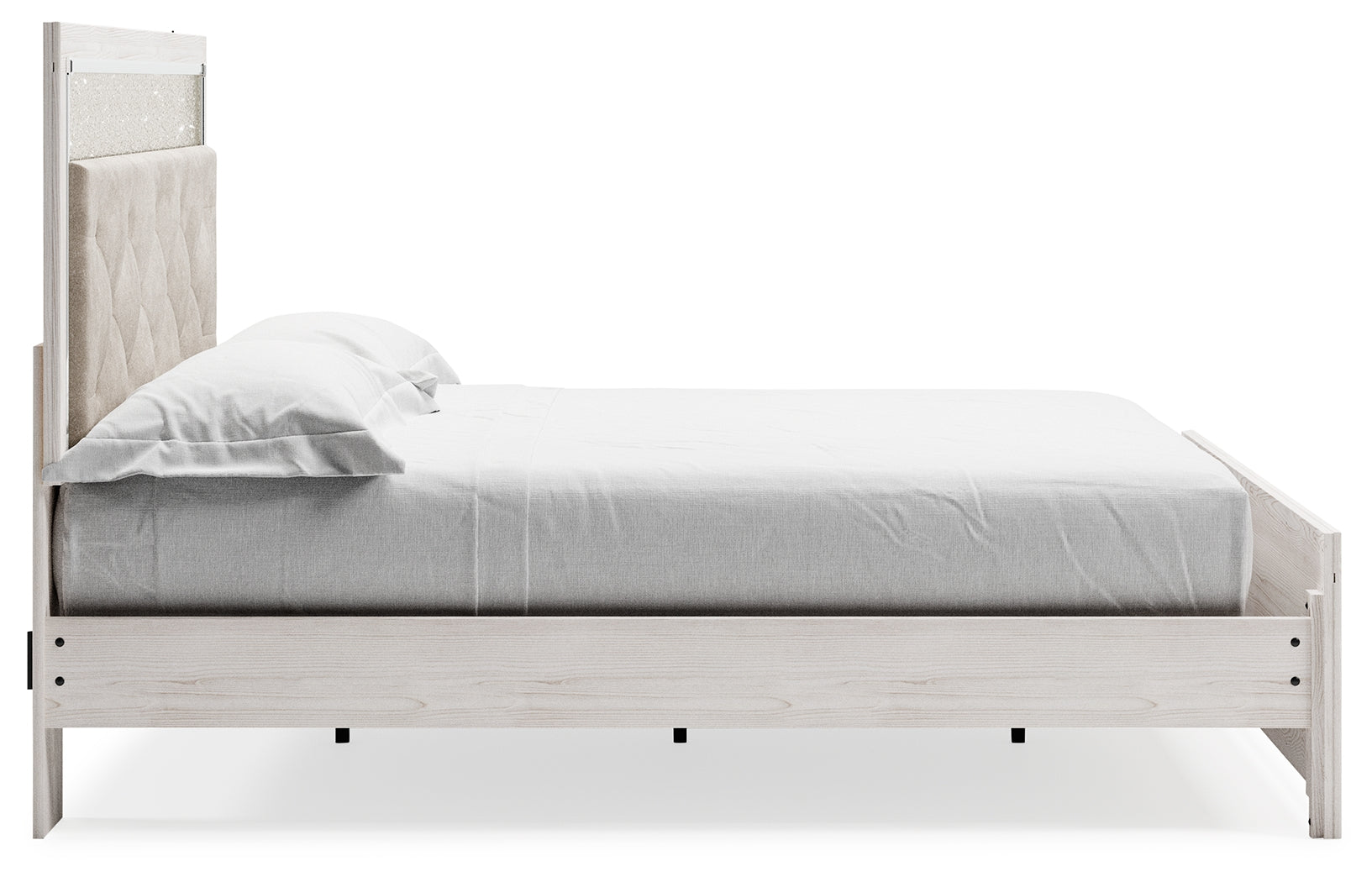 Altyra White King Panel Bed side alternate view