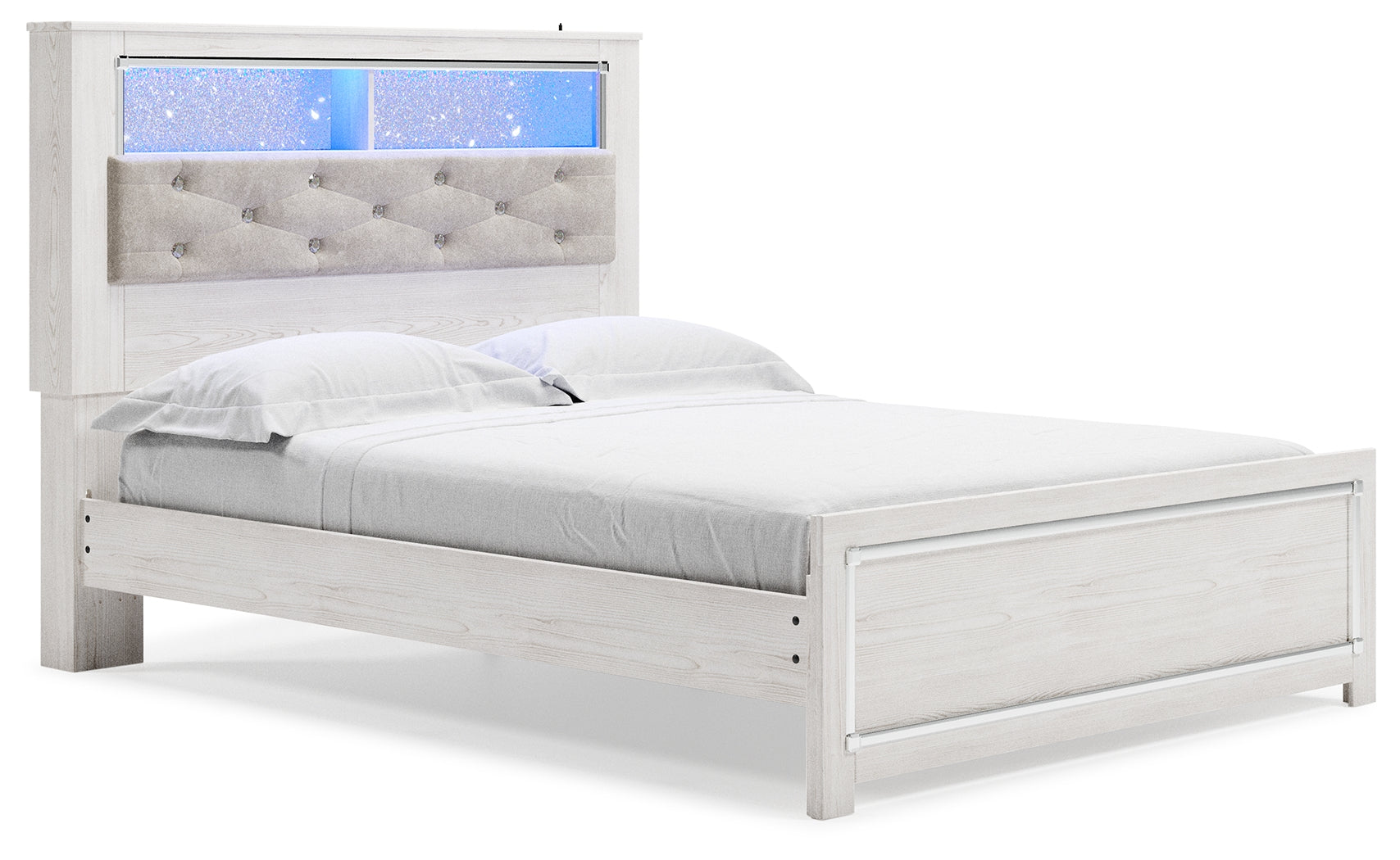 Detailed view of footboard with two smooth-gliding storage drawers
