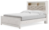 Altyra White Queen Panel Bookcase Bed - side alternate view