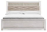 Altyra White King Panel Bookcase Bed head-on front view