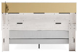 Altyra White King Panel Bookcase Bed back view showing frame structure