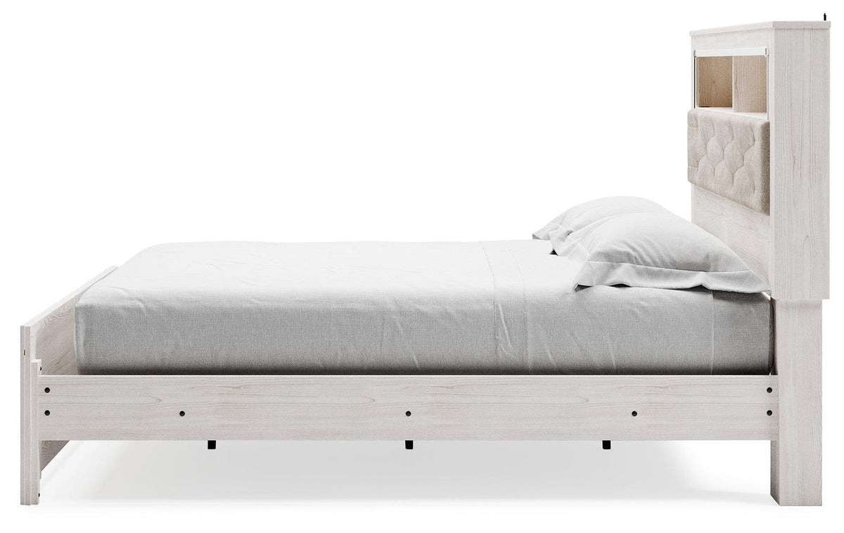 Altyra White King Panel Bookcase Bed alternate side angle