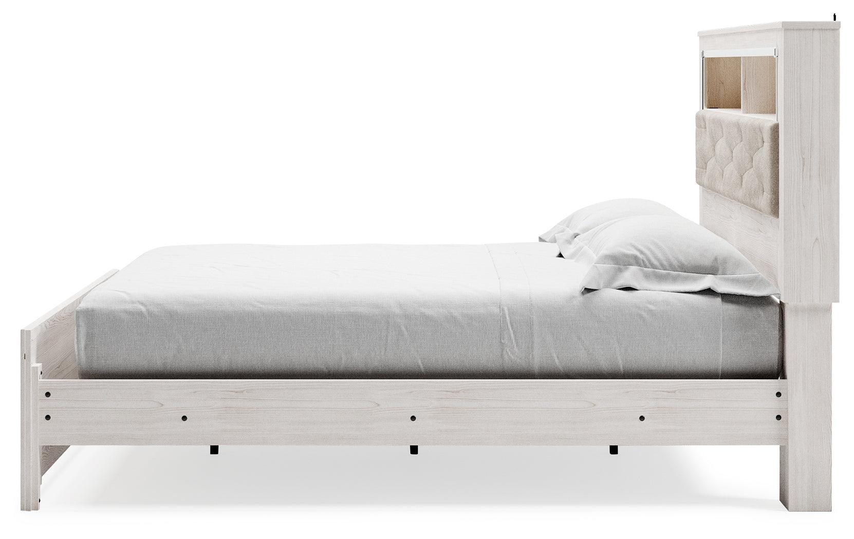 Altyra White King Panel Bookcase Bed alternate side angle