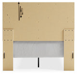 Altyra White Full Panel Bed, rear view of footboard and frame