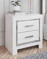 Altyra White Nightstand front view with drawers closed