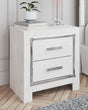 Altyra White Nightstand front view with drawers closed