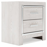 Altyra White Nightstand angled side view