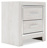 Altyra White Upholstered Storage Bedroom Set angled view
