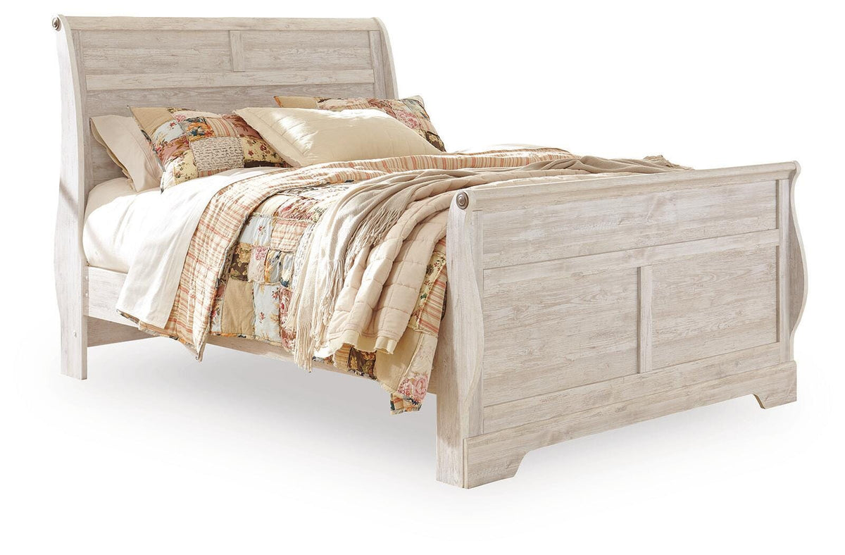 Willowton Whitewash Sleigh Bedroom Set view 7