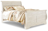 Willowton Whitewash King Sleigh Bed top view