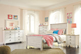 Willowton Whitewash Full Panel Bed slat system detail