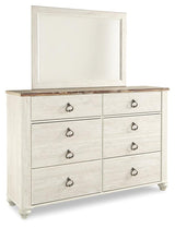 Willowton Whitewash Dresser And Mirror - Ella Furniture