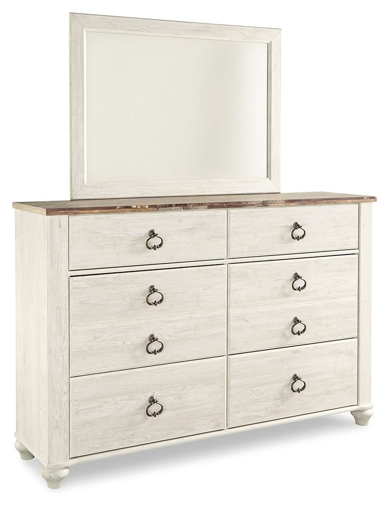 Willowton Whitewash Sleigh Bedroom Set view 15