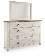 Willowton Whitewash Sleigh Bedroom Set view 6