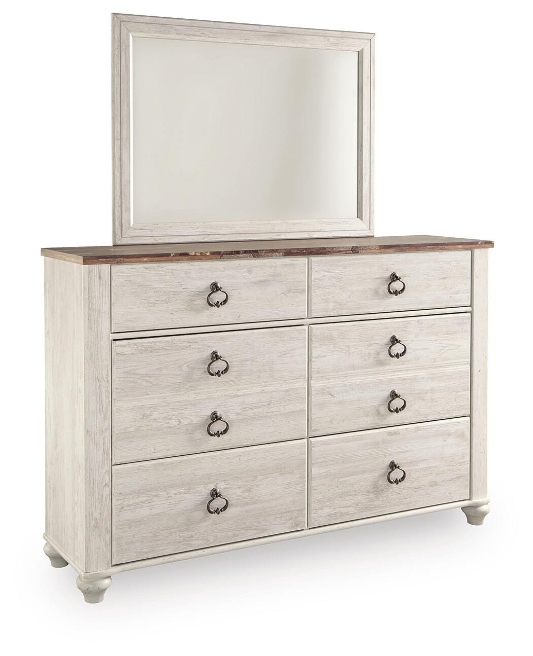 Willowton Whitewash Sleigh Bedroom Set view 6