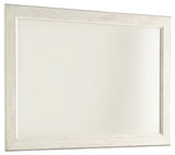 Willowton Whitewash Bedroom Mirror angled view highlighting texture
