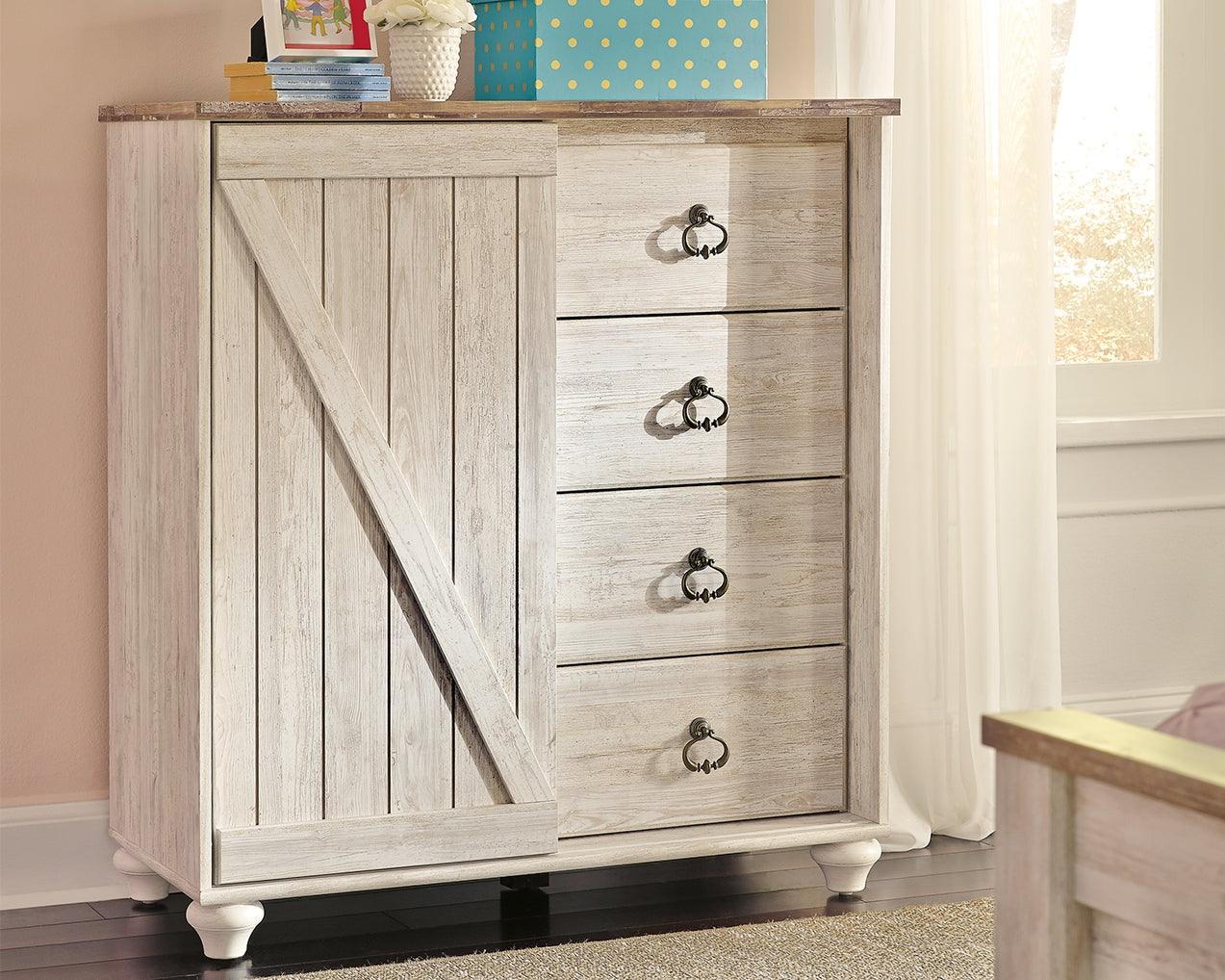Willowton Whitewash Dressing Chest - Ella Furniture
