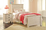 Willowton Twin Panel Bed footboard detail