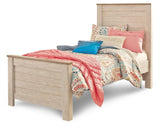 Willowton Twin Panel Bed headboard detail