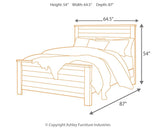 Willowton Queen Panel Bed rustic plank detail
