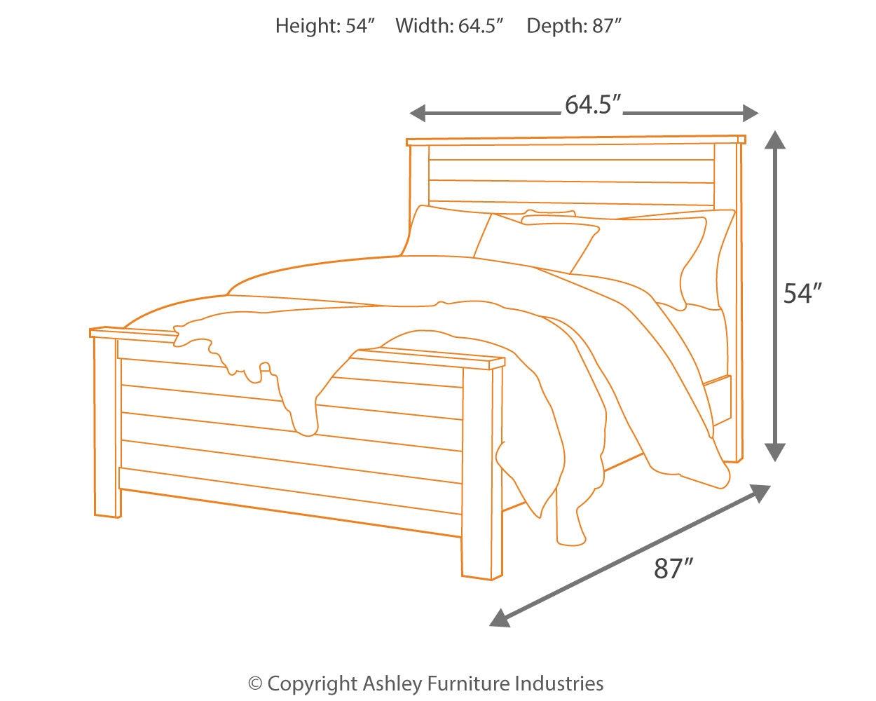 Willowton Queen Panel Bed rustic plank detail