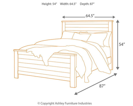 Willowton Queen Panel Bed rustic plank detail