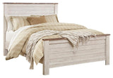 Willowton Whitewash Queen Panel Bed side profile