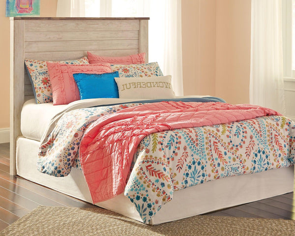Willowton Whitewash Full Panel Bed frame front view