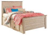 Willowton Twin Bed front view with drawers closed
