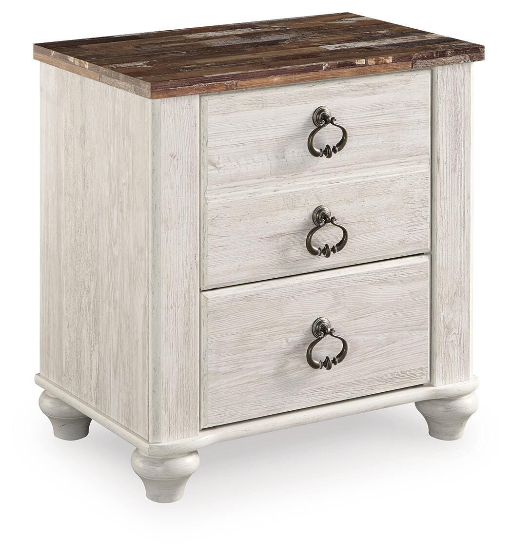 Willowton Whitewash Sleigh Bedroom Set view 11