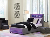 Verishaw Bed LED lighting purple illumination close-up