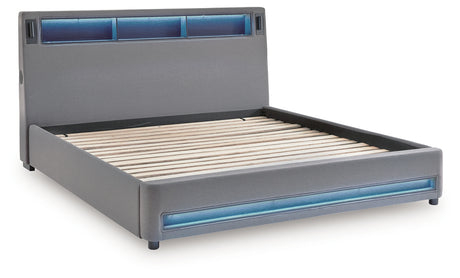 Footboard detail of Verishaw King Upholstered Bed