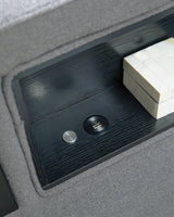 Wired connectivity ports under bed frame