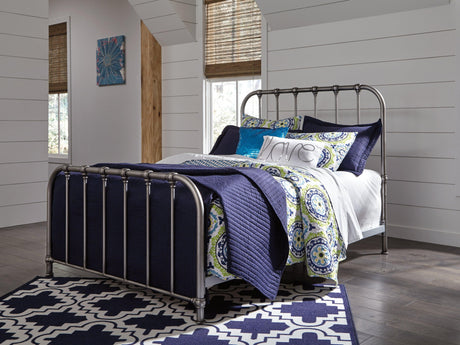 Nashburg Black Queen Metal Bed detail view