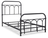 Nashburg Black Twin Metal Bed angled view