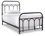 Nashburg Black Twin Metal Bed side angle