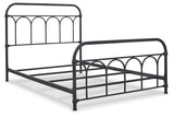 Nashburg Black Full Metal Bed angled view highlighting frame details