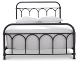 Nashburg Black Full Metal Bed straight on with footboard visible