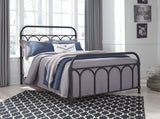 Nashburg Black Full Metal Bed side angle in black finish